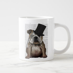 Caneca De Café Grande Bulldog Inglês, Formal Hound e Hat