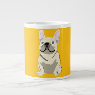 Caneca De Café Grande Bulldogue Francês Creme