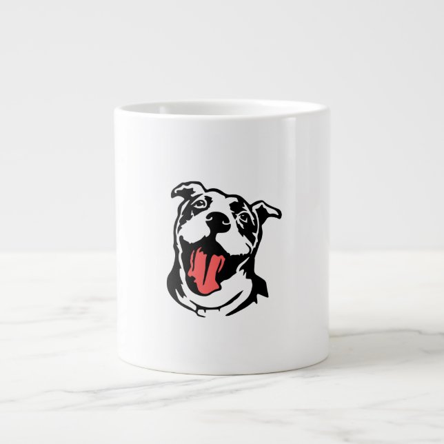 Caneca De Café Grande Bully/pitbull americano (Frente)