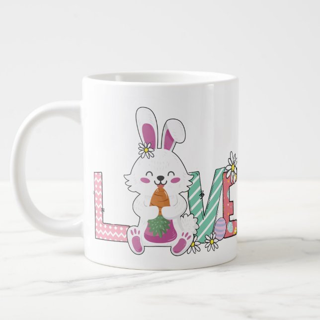 Caneca De Café Grande Bunny comemora Páscoa Dia Giant Coffee Mug (Esquerda)