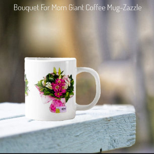 Caneca De Café Grande Buquê Para A Mãe
