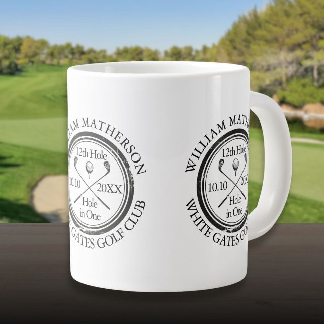 Caneca De Café Grande Buraco de Golfe em Um Personalizado (Golf Hole in One Personalized Giant Coffee Mug)