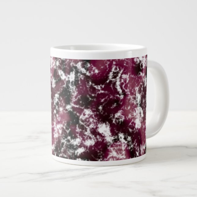Caneca De Café Grande Burgundy Marble Abstrato (Frente Esquerda)
