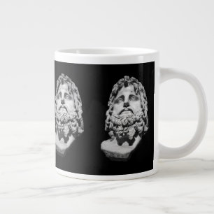 Caneca De Café Grande Busto de mármore greco-romano clássico preto e bra