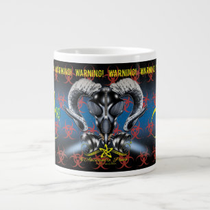 CANECA DE CAFÉ GRANDE BW! ADVERTÊNCIA BIOHAZARD! CAVEIRA