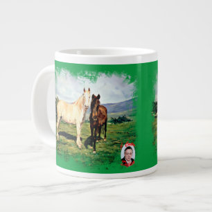 Caneca De Café Grande Caballos