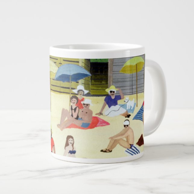 Caneca De Café Grande Cabanas 1991 da praia (Frente Esquerda)