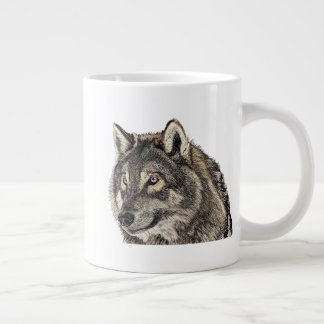 Caneca De Café Grande Cabeça de Lobo