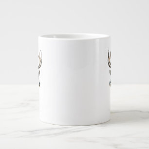Caneca De Café Grande Cabeça de Veado Cibernético Metálico Arte de Pared