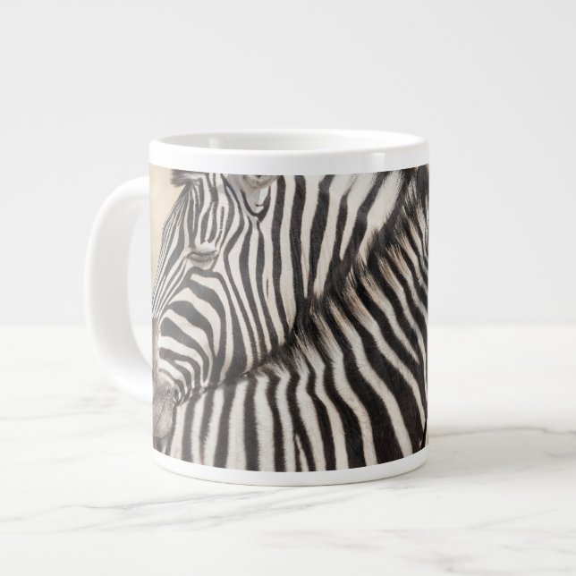 Caneca De Café Grande Cabeceando Zebras-de-burchell (Frente Esquerda)