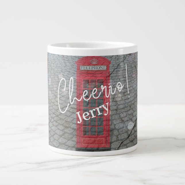 Caneca De Café Grande Cabine Telefônica Vermelha de Londres (Frente)