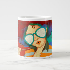Caneca De Café Grande Caça de Nascimento Personalizada Funky - Arte Retr