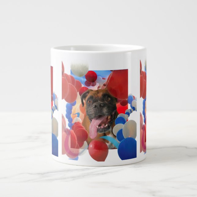Caneca De Café Grande Cachorro "BOOM TIME IN BOXERVILLE" (Frente)