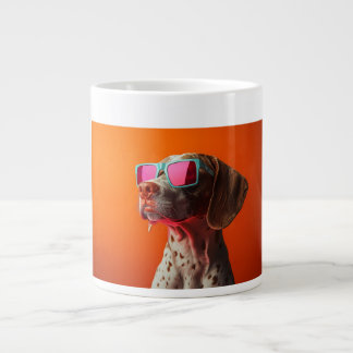 Caneca De Café Grande Cachorro Bracco italiano legal com óculos de sol