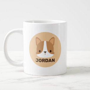 Caneca De Café Grande Cachorro Corgi Corgento com Nome Personalizado