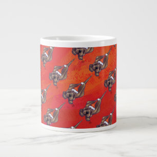 Caneca De Café Grande Cachorro De Cachorro Em Vermelho