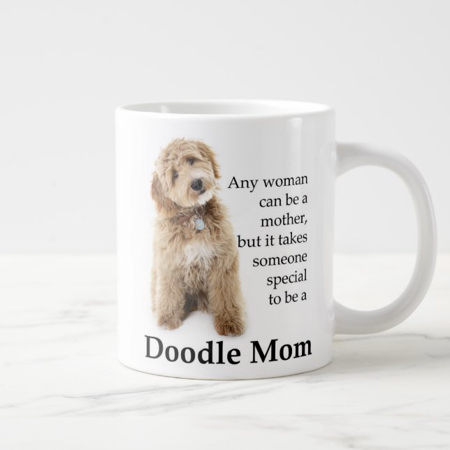 Caneca De Café Grande Cachorro de Doodle Mãe (Direita)