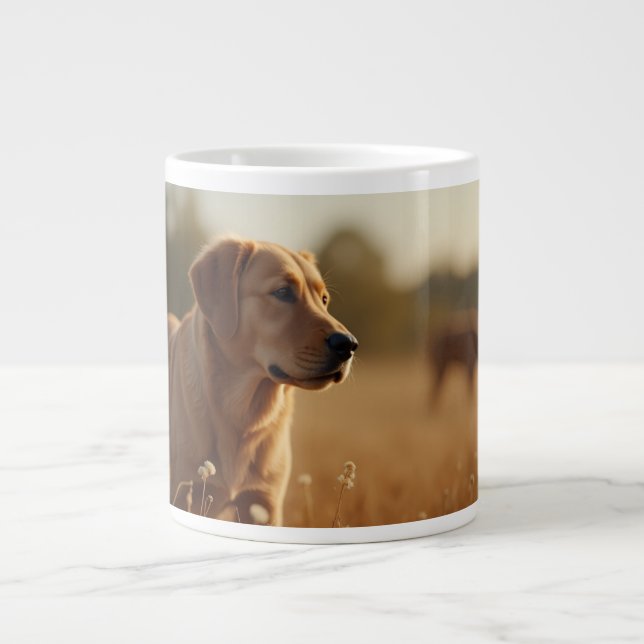 Caneca De Café Grande Cachorro do ouro (Frente)