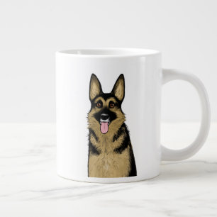 Caneca De Café Grande Cachorro German shepherd Desenho legal de Pet Ar