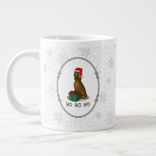 Caneca De Café Grande Cachorro Irlandês de Natal Santa Hat (vermelho 1)