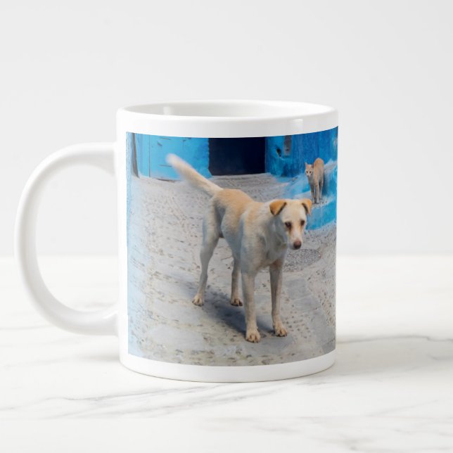Caneca De Café Grande Cachorro na Cidade Azul (Esquerda)