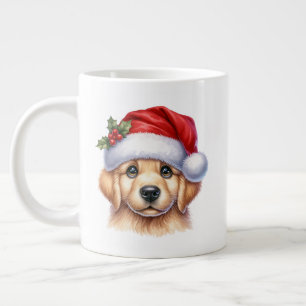 Caneca De Café Grande Cachorro para Retriever ouro com Estilo Papai Noel