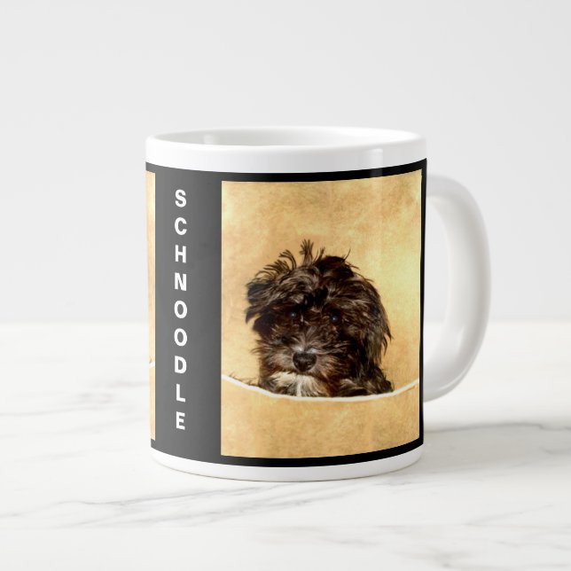 Caneca De Café Grande Cachorro Personalizado Jumbo Mug (Frente Esquerda)