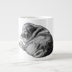 Caneca De Café Grande Cachorro Pontilhado Tranquilo Esquentando Todas as