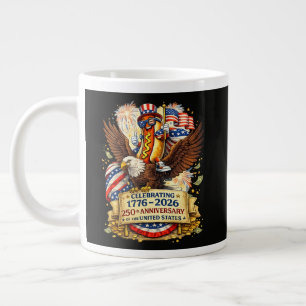 Caneca De Café Grande Cachorro Quente Engraçado Cavalgando Águia 250º An