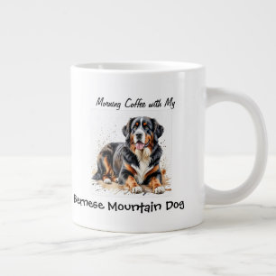 Caneca De Café Grande Cachorro Simples Bernês Personalizar
