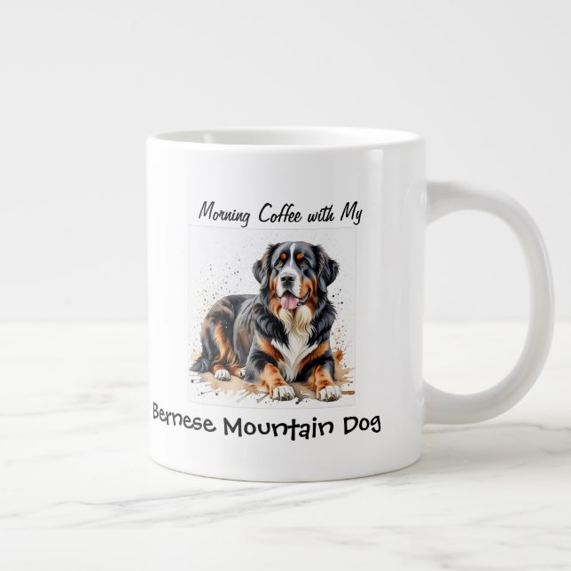 Caneca De Café Grande Cachorro Simples Bernês Personalizar (Direita)
