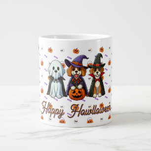 Caneca De Café Grande Cachorros bonitos como fantasma, bruxa e vampiro
