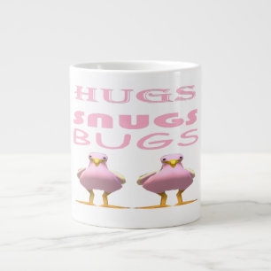 Caneca De Café Grande Cachorros pintam cor-de-rosa com mensagem de amor