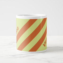 Caneca De Café Grande Cacto do Deserto Retro com Três Listras e Nome