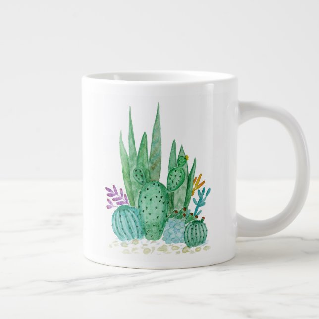 Caneca De Café Grande Cactus, aquarela (Direita)
