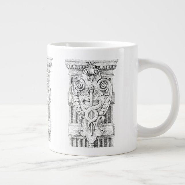 Caneca De Café Grande CADUCEUS - Grande Canhão Branca (Direita)