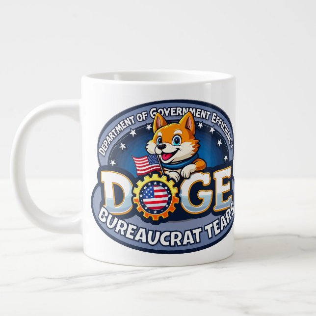 Caneca De Café Grande CÃES Bureaucrata Lágrimas Jumbo Mug (Esquerda)
