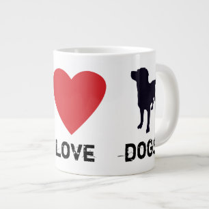 Caneca De Café Grande Cães do Amor pela Paz