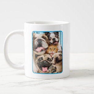 Caneca De Café Grande Cães e uma Foto de Grupo de Gatos