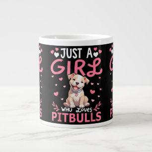 Caneca De Café Grande Cães Pitbull Meninas Mulheres Apenas Uma Menina Qu