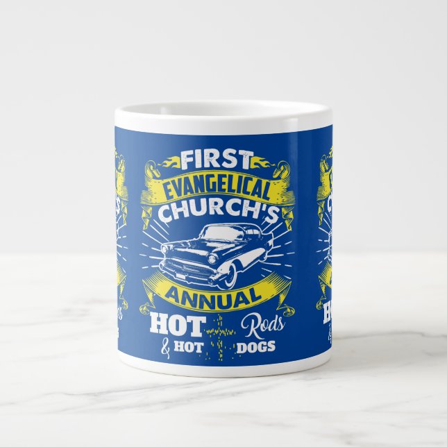 Caneca De Café Grande Cães quentes e Hot Rods FEC (Frente)