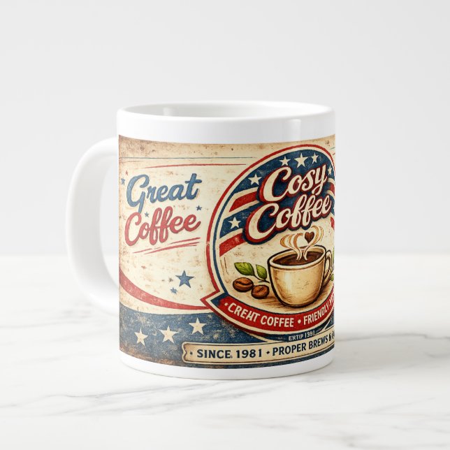Caneca De Café Grande Café Aconchegante (Frente Esquerda)
