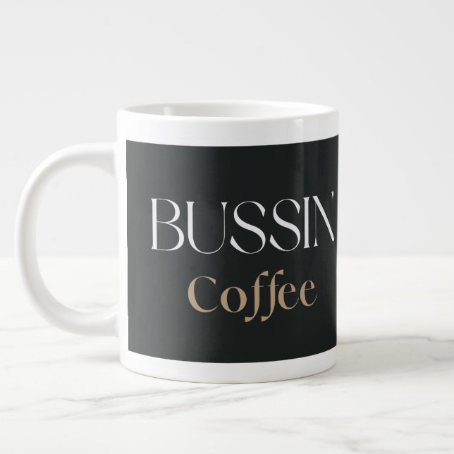 Caneca De Café Grande Café Bussin, Presente Engraçado para Amantes de Ca (Esquerda)