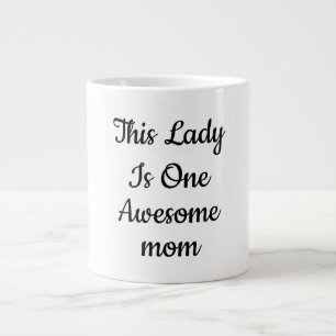 Caneca De Café Grande Café com Rótulo Elegante "Uma Mãe Incrível"