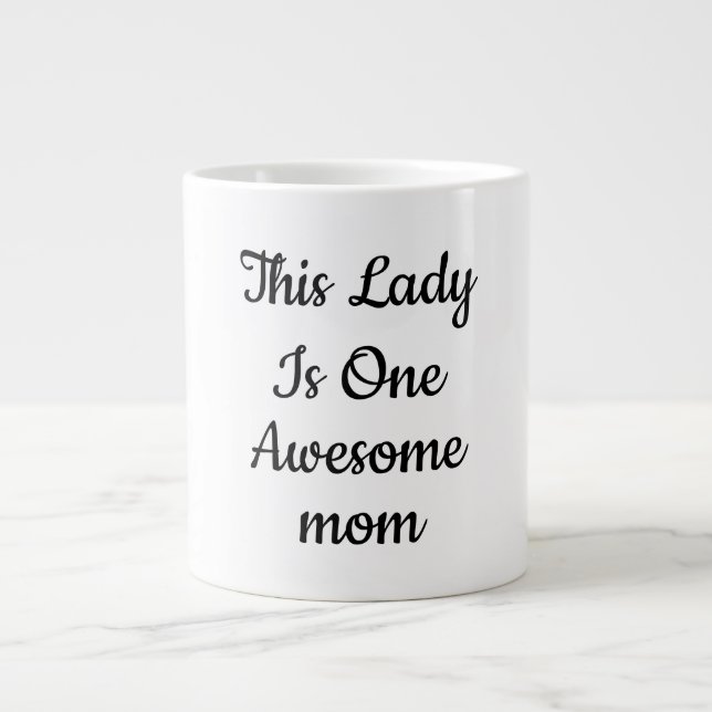 Caneca De Café Grande Café com Rótulo Elegante "Uma Mãe Incrível" (Frente)