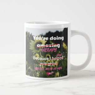 Caneca De Café Grande Café De Girassol Branco, Mata De Mamã Engraçada