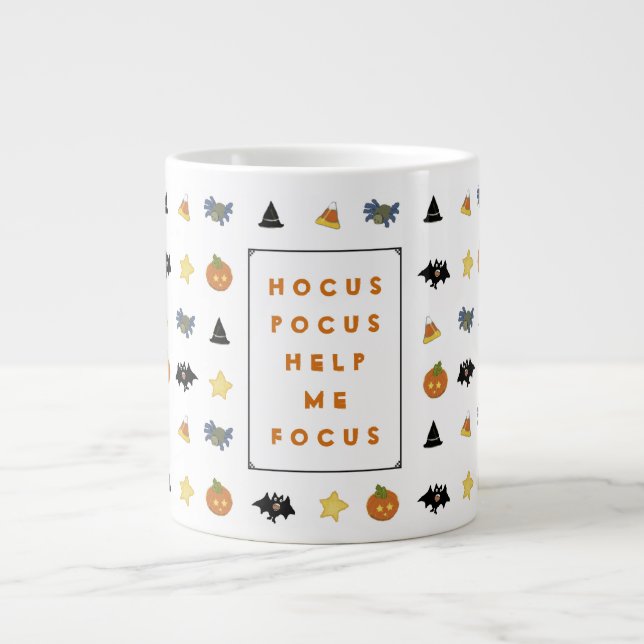 Caneca De Café Grande Café Divertido de Halloween (Frente)