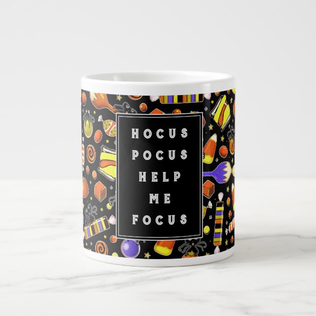Caneca De Café Grande Café Divertido de Halloween (Frente)