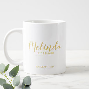 Caneca De Café Grande Café Dourado de Bridesmaids Personalizados de Scr