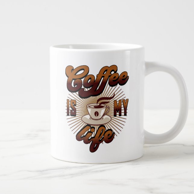 Caneca De Café Grande Café é a minha VIDA (Direita)